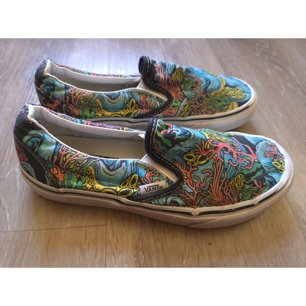 Vans Classic Slip On Coral Reef Octopus ocean Colorful Sneakers Mens 5 Wmn 6.5 - Picture 15 of 16